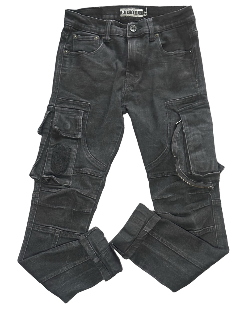 Decibel Black Multi-Pocket Cargo Pants